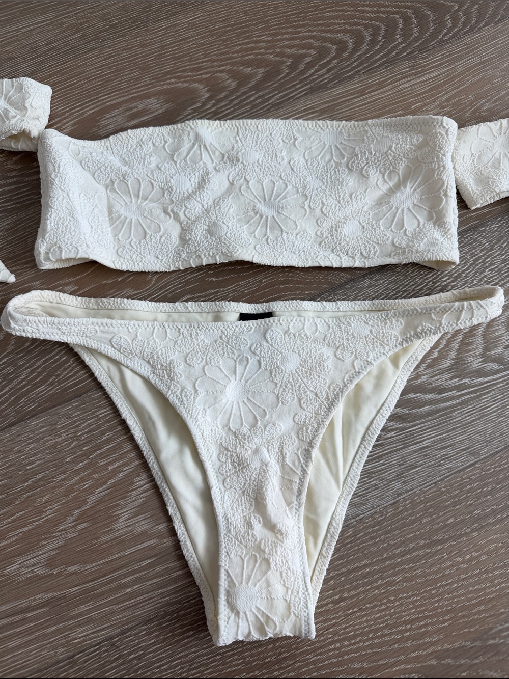 Triangl Floral Textured Bandeau Bikini Set
